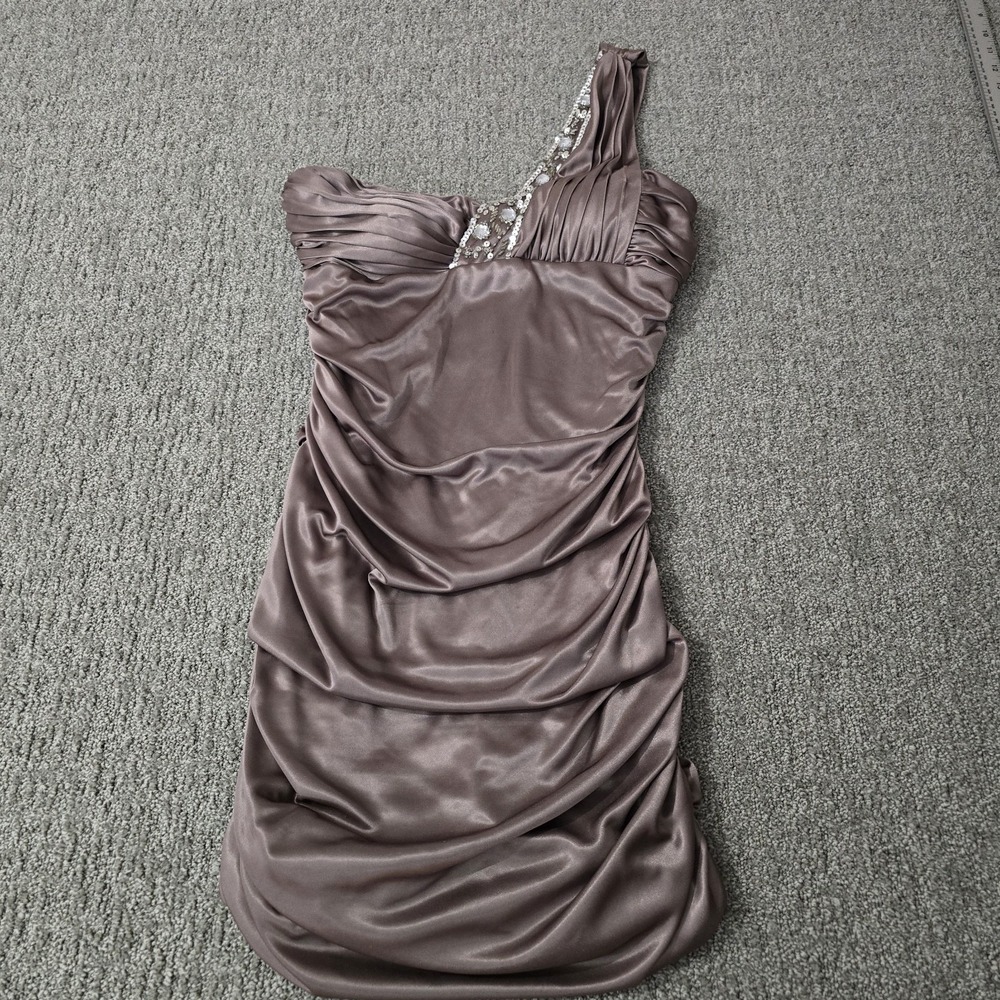 Hailey Logan by Adrianna Papell One Shoulder Ruched Cocktail Dress Size L